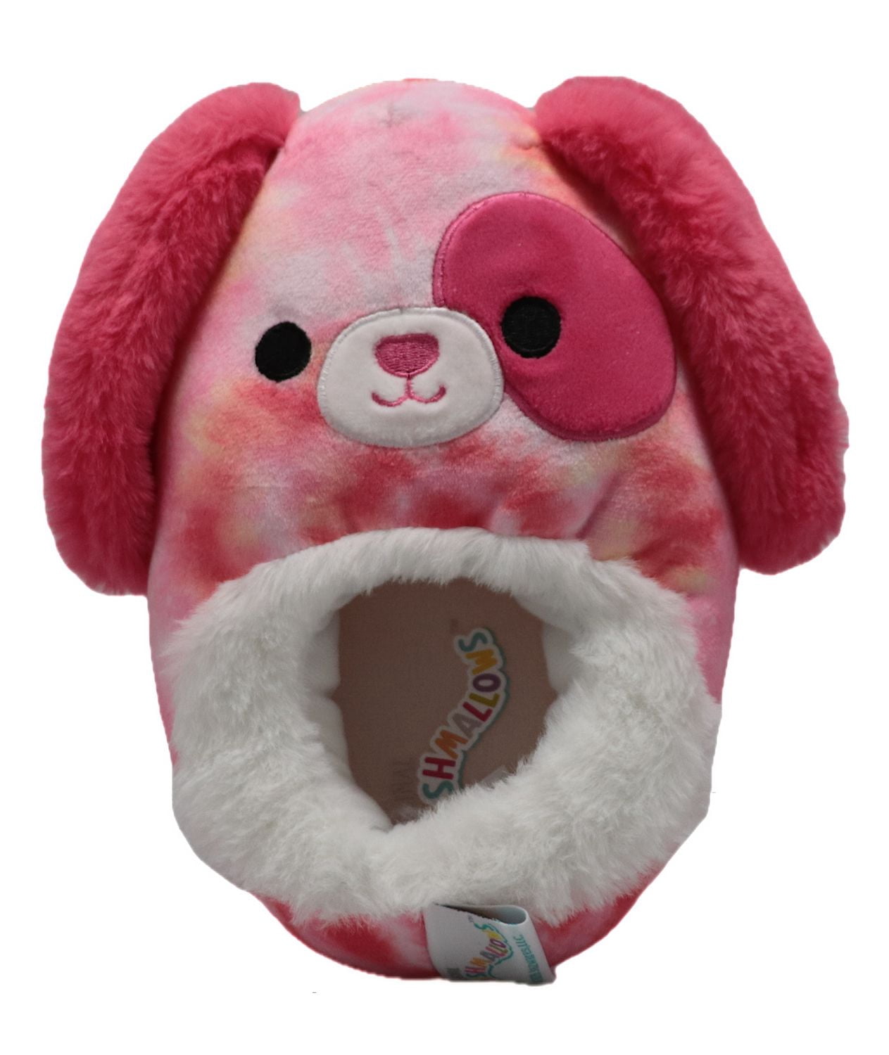 Chaussons pour fille Squishmallows avec Detina, le chien tie-dye.