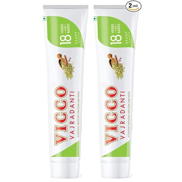 Vicco Vajradanti Saunf Flavour Toothpaste (160Gm) - Pack of 2 by JV