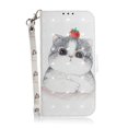 thumbnail image 1 of Étui pour Asus Zenfone 9 Housse Magnétique Motif 3D Portefeuille Étui à Rabat avec Sangle - Chat, 1 of 5