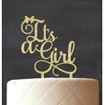 thumbnail image 3 of It's a Girl Baby Shower Wooden Cake Topper Persoanlized Rustic Cake Topper Cake Decoration 5-6 Inches Wide, 3 of 3