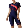 thumbnail image 2 of Womens Bikini Swimsuits Color Block Rash Guard Upf 50 Surf Suit Knee Length Tankinis Swimwear for Women C, 2 of 3