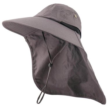 Outdoor Sun Hat for Men with 50+ UPF Protection Safari Cap Wide Brim Fishing Hat with Neck Flap