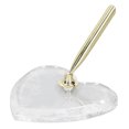 thumbnail image 1 of Pen Holder Base, Heart Shaped Base Small Classic Design Insertion Pen Holder Simple Gold  For Hotel, 1 of 8