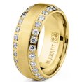 thumbnail image 2 of 1.75 Carats Men's Titanium Wedding Band Ring 8MM Goldtone, 2 of 7
