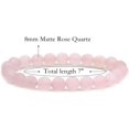 thumbnail image 2 of Bracelet Extensible Unisexe en Quartz Rose Mat Naturel avec Perles Rondes de 8 mm 7 Pouces, 2 of 5