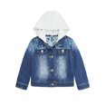 thumbnail image 1 of KIDSCOOL SPACE Little Girl White Detachable Hood Flower Embroidered Jean Jacket,White Cap,13-14 Years, 1 of 7