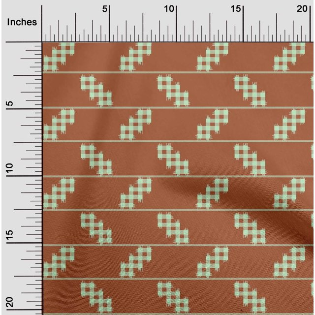 oneOone Silk Tabby Fabric Stripe & Check Kasuri Print Sewing Fabric BTY 42 Inch Wide