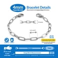 thumbnail image 3 of MedicEngraved Stainless Steel Custom Medical Alert Bracelet - 4mm Paperclip Link, 3 of 8