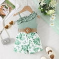 thumbnail image 2 of HNMKIU Toddler Girls Ruffled Floral Dress for Sleeveless Design Comfortable Ribbed Fabric for Parties and, 2 of 4