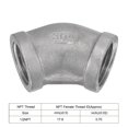 thumbnail image 4 of Unique Bargains 1/2 NPT Female Thread 45 Degree Elbow Pipe Fitting 304 Stainless Steel, 4 of 5