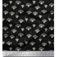 thumbnail image 1 of Soimoi Black Poly Georgette Fabric Coral Ocean Print Fabric by Yard 42 Inch Wide, 1 of 2