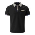 thumbnail image 5 of Shirts for Men, Mens Lapel Color Buttons Outdoors Short Sleeve Turndown Collar Blouse Shirt, 5 of 5