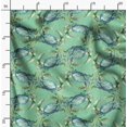 thumbnail image 2 of Soimoi Green Velvet Fabric Crabs Ocean Decor Fabric Printed Yard 58 Inch Wide, 2 of 6
