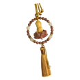 thumbnail image 1 of DYNWAVECA Buddha Statue Car Rearview Mirror Charm Pendant with Tassel Feng Shui Decor Yellow w Spacer Bead, 1 of 9