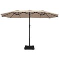 thumbnail image 1 of Patiojoy 15 Ft Outdoor Double-Sided Patio Umbrella with Base Beige, 1 of 3