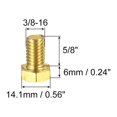 thumbnail image 2 of Unique Bargains Brass Hex Bolts, 3/8-16x5/8' 2 Pack Fully Thread Grade 4.8 Machine Screws, 2 of 4