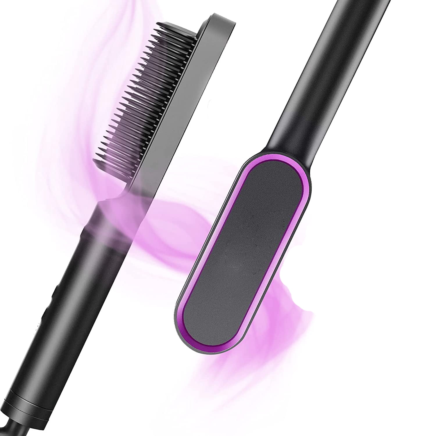 Hair Straightener Brush, Straightening Brush Matte Black,5 Temps Straightening Comb , Hot Brush Hairbrush, Hot Comb Hair Straighteners for Women