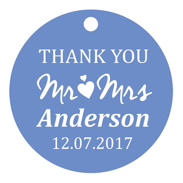 100 PCS Mr & Mrs Personalized Wedding Favor Gift Paper Tags Thank You Custom Made Hang Tags