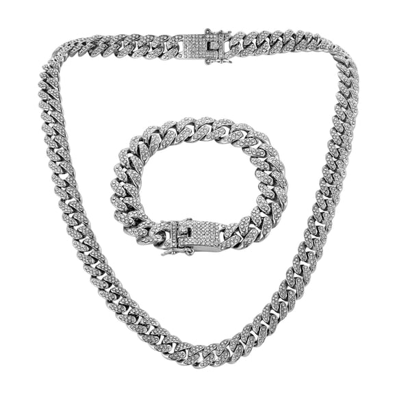 Punk Cuban Chain for Men, Hip Hop Jewelry Necklace Bracelet, Chain, Clasp Chain