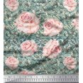 thumbnail image 1 of Soimoi Rayon Fabric Check & Roses Floral Printed Craft Fabric by The Yard 42 Inch Wide, 1 of 3
