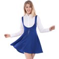 thumbnail image 2 of INSPIRE CHIC Robe Chasuble Salopette de Noël pour Femme Décor de Boutons Jupe Évasée à Bretelles Bleu Indigo m, 2 of 6