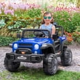 thumbnail image 2 of VOLTZ TOYS Jeep 12V Kids Ride On Car Toy with Open Doors, Working Searchlights, Parental Remote Control & LED Headlights - Blue, 2 of 7