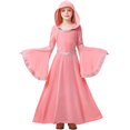 thumbnail image 3 of MKOSPLRT Girls Medieval Princess Dress Renaissance Costume Kids Hooded Robe Dress Bell Long Sleeve Maxi Dress for Halloween Cosplay, 3 of 5