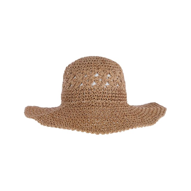 David & Young Hand Crochet Straw Sun Hat (Women's)