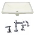 thumbnail image 1 of 20.75-in. W Rectangle Bathroom Undermount Sink Set In Biscuit - Chrome Hardware AI-22797, 1 of 7