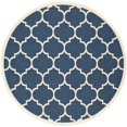 thumbnail image 1 of Safavieh Courtyard Tapis Intérieur Extérieur Bleu Marine - Rond 7 Pieds, 1 of 1
