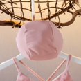 thumbnail image 4 of Kids Girls Bikini Set  Solid/Strawberry Print Swimsuit + Swimming Cap, 4 of 9