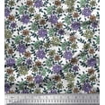 thumbnail image 1 of Soimoi Poly Georgette Fabric Leaves & Floral Block Fabric Prints by Yard 52 Inch Wide, 1 of 3