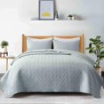 thumbnail image 1 of Peace Nest Premium Damask Pattern Reversible Coverlet Set 100% Soft Microfiber Fabric, Light Grey, Twin Size, 1 of 5