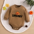 thumbnail image 2 of WEAIXIMIUNGChristmas Boys Girls Long Sleeve Pumpkin Embroider Pullover Romper Bodysuits 3-6 Months, 2 of 7