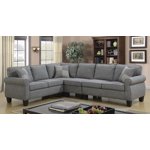 Victoria Sectional W/Adj. Armless Chair, Grey