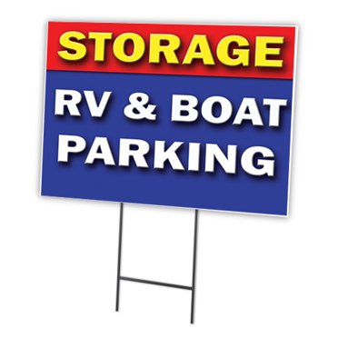 Rangement Stationnement pour VR et Bateaux Panneau de Cour 18"x24 Pouces et Piquet Fenêtre Extérieure en Plastique coroplast