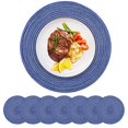 thumbnail image 1 of Ensemble de 7 Napperons Ronds Tressés Durables Résistants à la Chaleur Non Lavables pour Table à Manger et Événements de Vacances, 1 of 3