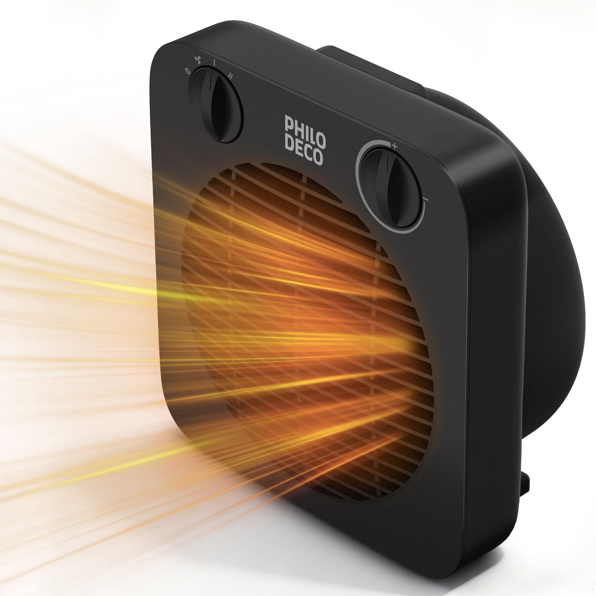 PhiloDeco 1500W Portable Electric Space Heater , Room Heater with Tip-Over and Overheat Protection, Safe and Quiet for Office Home Room Desk Indoor Use , Black
