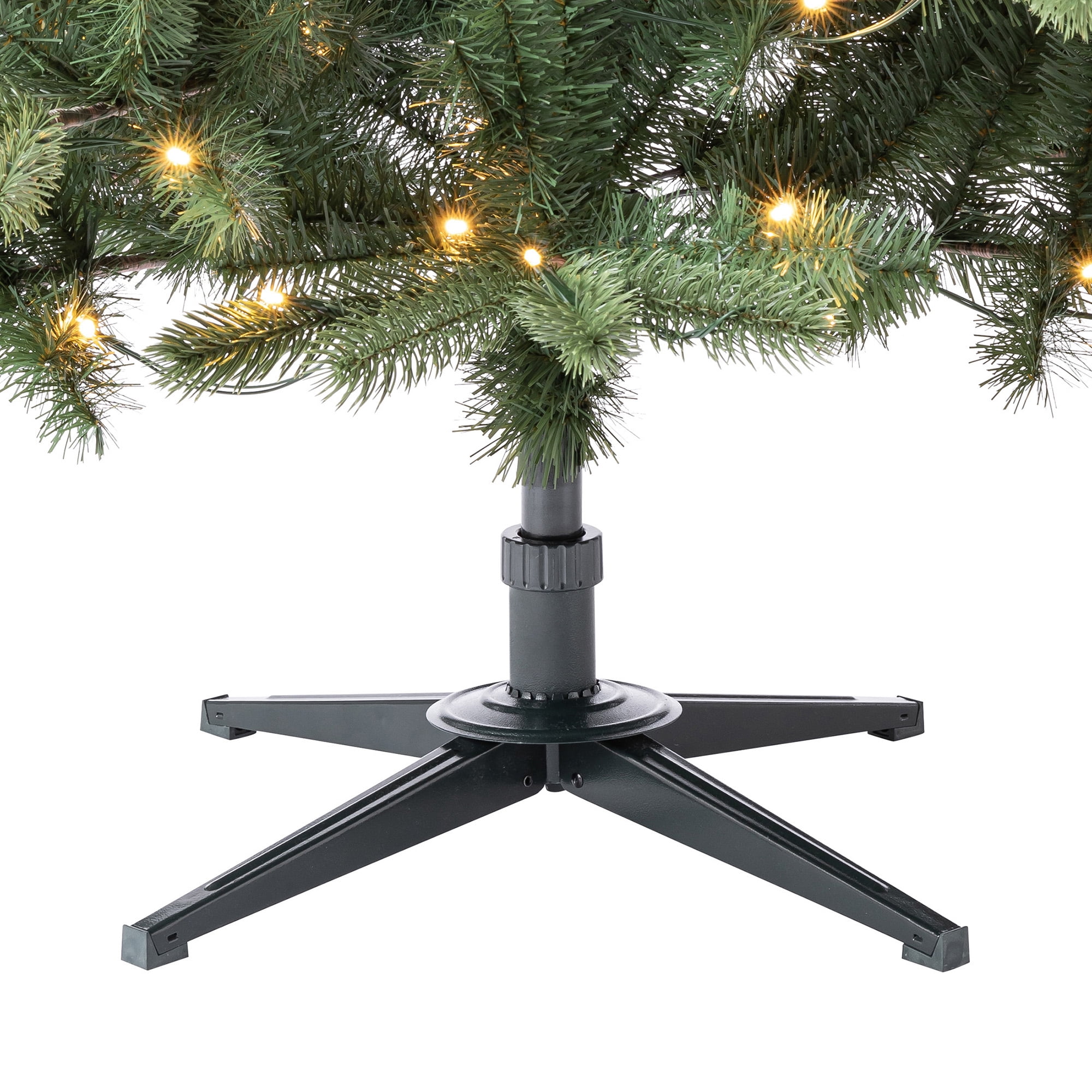 Holiday Time Birchwood 7.5' Pre-Lit Regular Full Quick Set® Simple Shape rPE/rPET Fir Christmas Tree - Green
