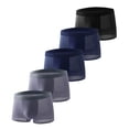 thumbnail image 1 of Dagugfen Mens Underwear Mesh Mid Waist Seamless Breathable Comfy Thin No Chafe Lightweight Boxers 5 Pack, 1 of 3