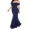 thumbnail image 2 of Women‘s Summer Long Evening Dress Solid Color Off Shoulder High Split Mermaid Hem Party Dress, 2 of 7