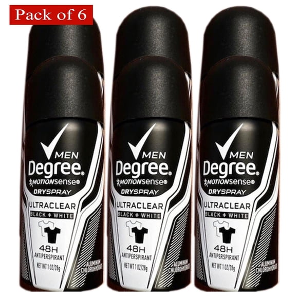 Degree Deodorent Spray Travel Size Men Ultra Clear 28g (Pack of 6)