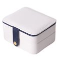 thumbnail image 1 of Leather Jewelry Display Box Organizer Multi Grids Ring Earrings Ear Studs Jewelries Case Storage Holder Containers Women White, 1 of 6