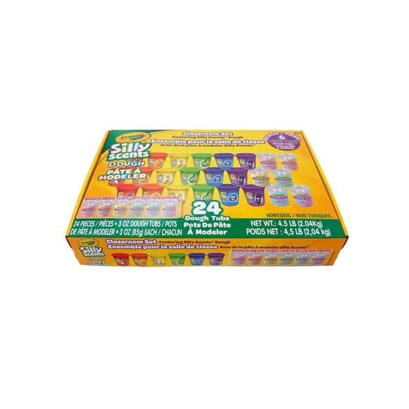 Crayola Silly Scents 24pk x 3oz Teacher Pk + Bonus Neon Dough