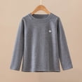 thumbnail image 4 of Children's Winter Solid Color Long-Sleeved Crew Neck Warm Home Pajamas Base Shirt, 4 of 5