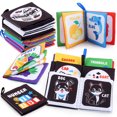 thumbnail image 4 of Soft Baby Cloth Book Infant Educational Black & White Traffic Animal Fruit Numbers Cognize Cloth Book Toy, 4 of 5