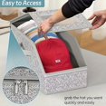 thumbnail image 3 of AMERTEER Multi-Purpose  Cap Storage Box  Large Stackable Design with Zipper Dustproof Closure & Foldable Feature for Home Organization – Ideal to Store Caps  Apparel  Toys and More in W, 3 of 5