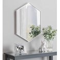 thumbnail image 4 of Kate and Laurel Rhodes Miroir Mural Hexagonal Moderne, Blanc, 31x22 Pouces, 4 of 5