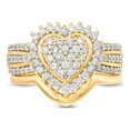thumbnail image 3 of EGNMCR Bagues Femmes Mode Mariage Or Diamant Ensemble Deux Pièces Bague Femme, 3 of 6