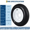 thumbnail image 3 of BeesClover Trailer Tire & Wheel Assembly Set of 2, 760LB Capacity for Utility & Boat Trailers, 3 of 8